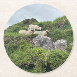 Dessous De Verre Rond Irlande Russe Trois moutons irlandais