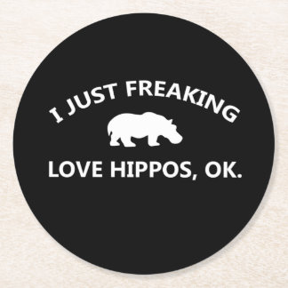 Dessous De Verre Rond J'Aime Juste Freaking Aimer Hippopotames Cadeau