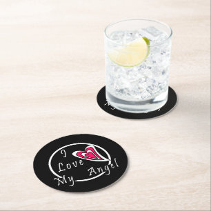 Dessous De Verre Rond J'aime mon Ange