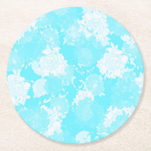 Dessous De Verre Rond Japanese floral blue patterns