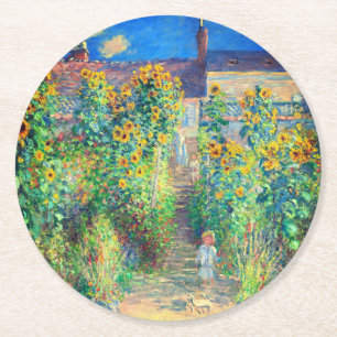 Dessous De Verre Rond Jardin aux fleurs de Monet