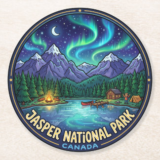 Dessous De Verre Rond Jasper National Park la nuit Canada