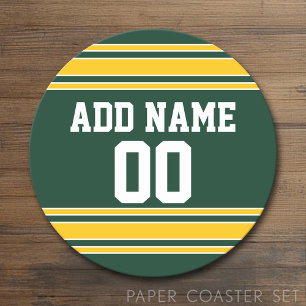 Dessous De Verre Rond Jersey de football avec un nom personnalisé