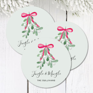 Dessous De Verre Rond Jingle And Mingle Gui de Noël Vert