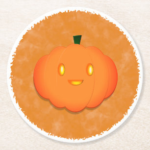 Dessous De Verre Rond Joli Citrouille Halloween Baby shower d'aquarelle