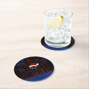 Dessous De Verre Rond Jolie araignée de Noël personnalisée 