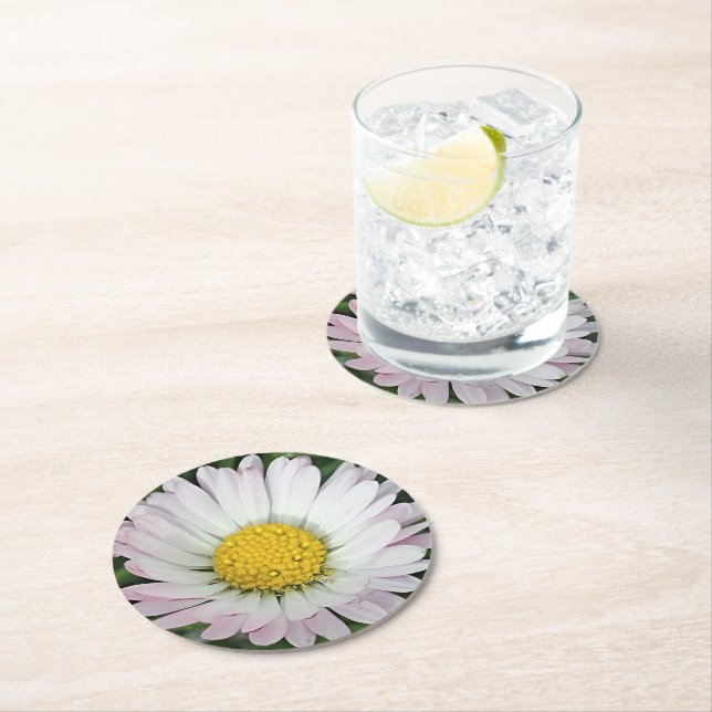 Dessous De Verre Rond Jolie marguerite (En situation)