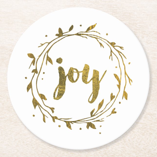 Dessous De Verre Rond Joy Wreath Dessous de verre de Noël (Devant)