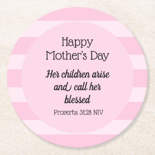 Dessous De Verre Rond Joyeuse fête des mères Bible Verse Christian