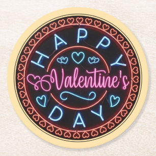 Dessous De Verre Rond Joyeuse Saint-Valentin Cercle Design-67128