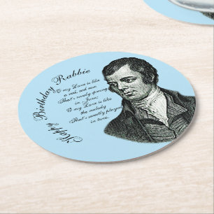 Dessous De Verre Rond Joyeux Anniversaire Rabbie - Robert Burns