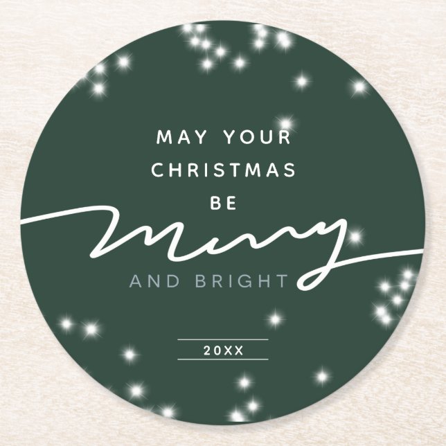 Dessous De Verre Rond Joyeux étincelles et Noël brillant (Devant)