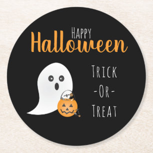 Dessous De Verre Rond Joyeux Fantôme Halloween Éffrayant