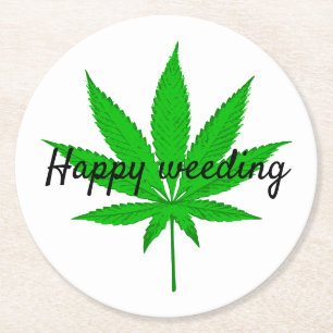 Dessous De Verre Rond Joyeux jeu de Mariage Weeding