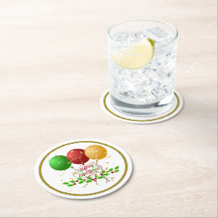 Dessous De Verre Rond Joyeux Noël, conception festive,