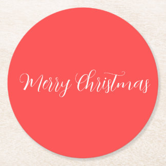 Dessous De Verre Rond Joyeux Noël rouge