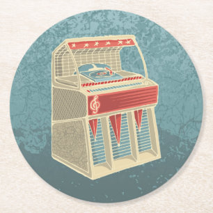 Dessous De Verre Rond Juke-box Grunge