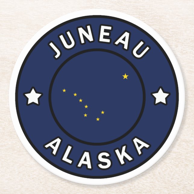 Dessous De Verre Rond Juneau Alaska (Devant)