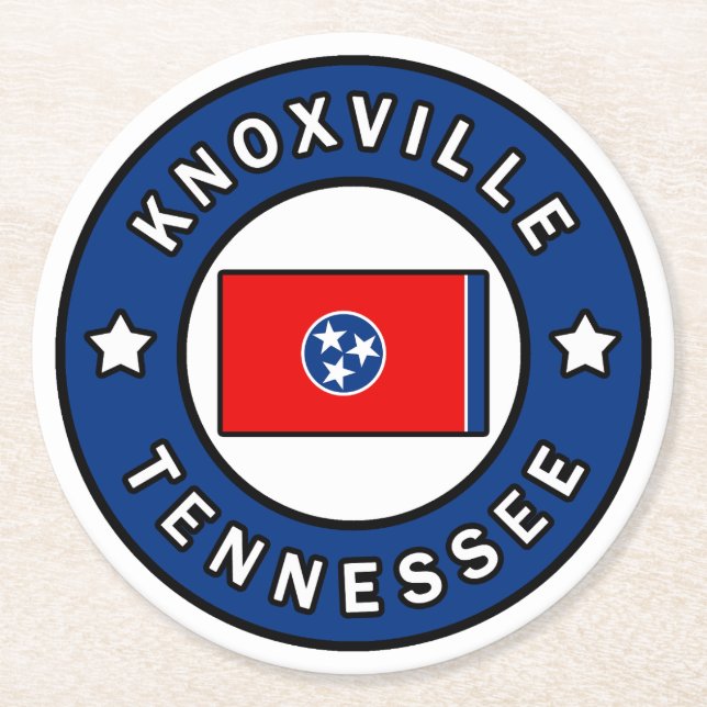Dessous De Verre Rond Knoxville Tennessee (Devant)