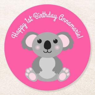 Dessous De Verre Rond Koala Bear Cute Kid Anniversaire