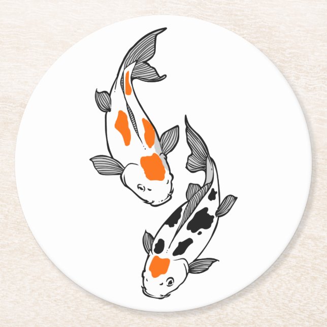 Dessous De Verre Rond Koi Fish (Devant)
