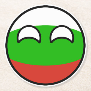 Dessous De Verre Rond La Bulgarie Geeky tendante drôle Countryball