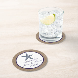 Dessous De Verre Rond La collection de mariages de la marine Starfish Bu