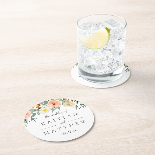 Dessous De Verre Rond La collection de Mariages Spring Blossoms (En situation)