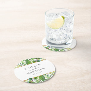 Dessous De Verre Rond La Collection Mariage Verdure & Or