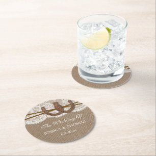 Dessous De Verre Rond La collection Rustic Horseshoe Mariage