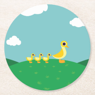 Dessous De Verre Rond La famille de canard