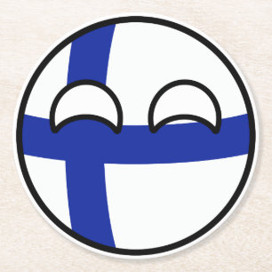 Dessous De Verre Rond La Finlande Geeky tendante drôle Countryball