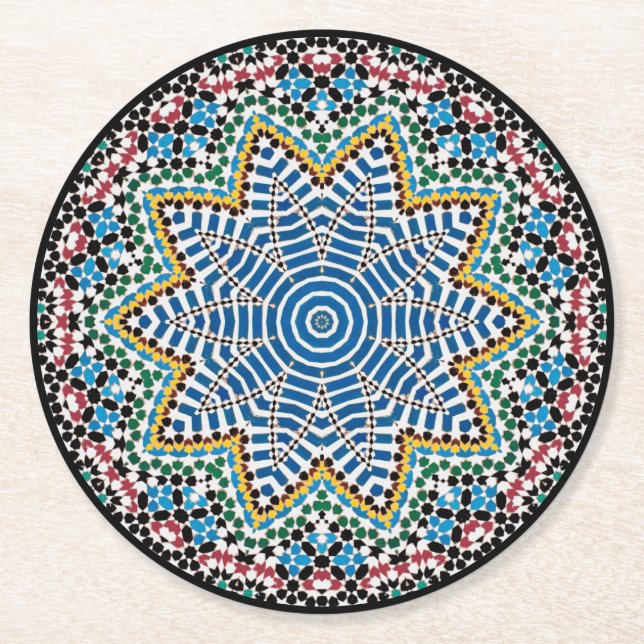 Dessous De Verre Rond La mosaïque de Talavera (Devant)