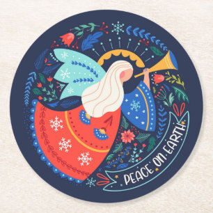 Dessous De Verre Rond La paix sur Terre Angel Design