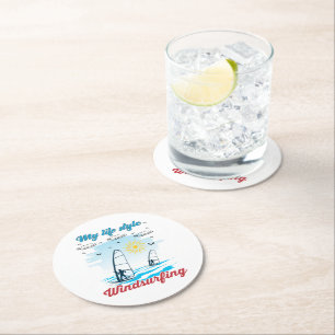 Dessous De Verre Rond La planche à voile est mon style de vie