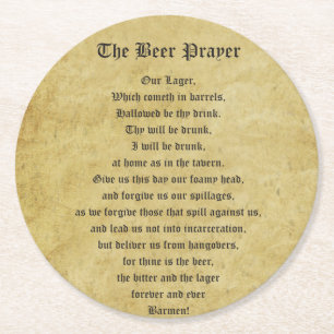Dessous De Verre Rond La prière de la bière