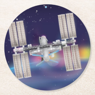 Dessous De Verre Rond La Station spatiale internationale