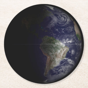Dessous De Verre Rond La Terre À Son Équinoxe.