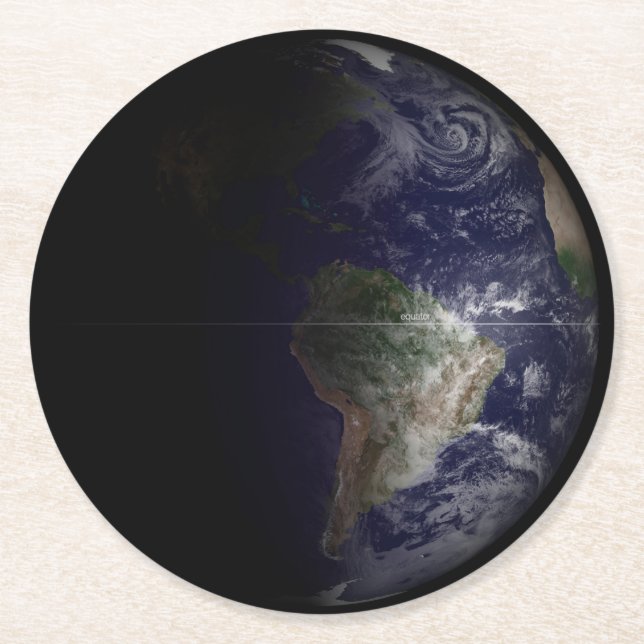 Dessous De Verre Rond La Terre À Son Équinoxe. (Devant)
