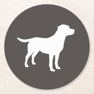 Dessous De Verre Rond Labrador Baby shower de chien Laboratoire gris Neu
