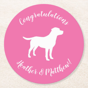 Dessous De Verre Rond Labrador Theme Chien Baby shower Pink Lab