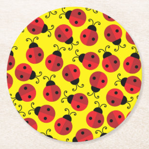 Dessous De Verre Rond Lady Bug Cute 1ère fête d'anniversaire