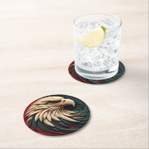 Dessous De Verre Rond L'Aigle Majestueux Émerge De Circulaire