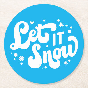 Dessous De Verre Rond Laisser neiger hiver design