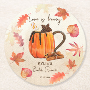 Dessous De Verre Rond L'amour brasse l'automne la douche nuptiale faveur