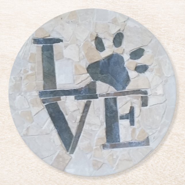 Dessous De Verre Rond L'amour du chien (Devant)