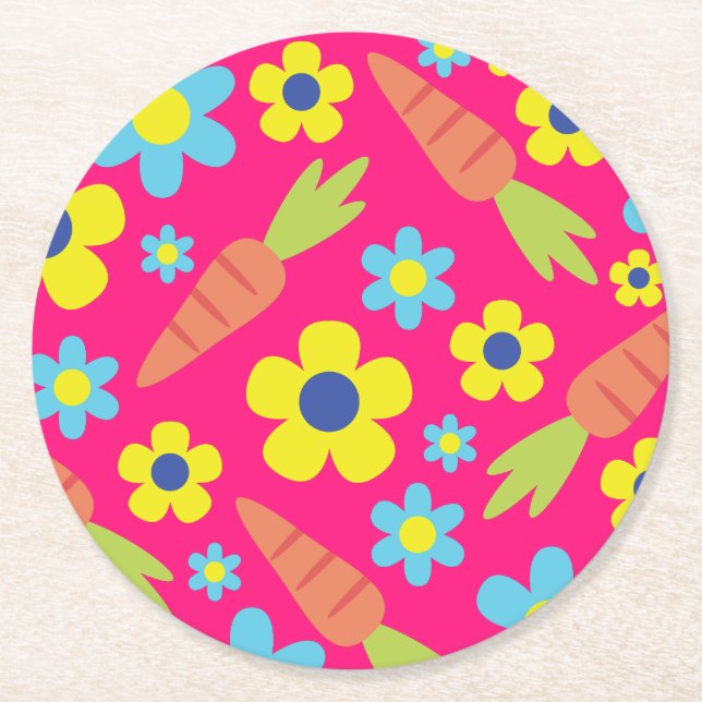 Dessous De Verre Rond Lapin Lapin Pâques Printemps fête d'anniversaire (Devant)