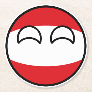 Dessous De Verre Rond L'Autriche Geeky tendante drôle Countryball