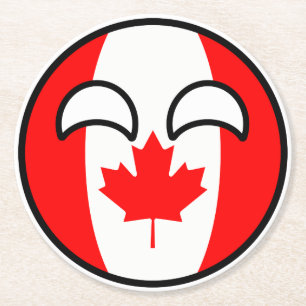 Dessous De Verre Rond Le Canada Geeky tendant drôle Countryball