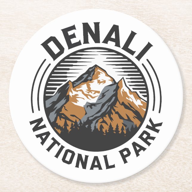 Dessous De Verre Rond Le Parc national de Denali (Devant)